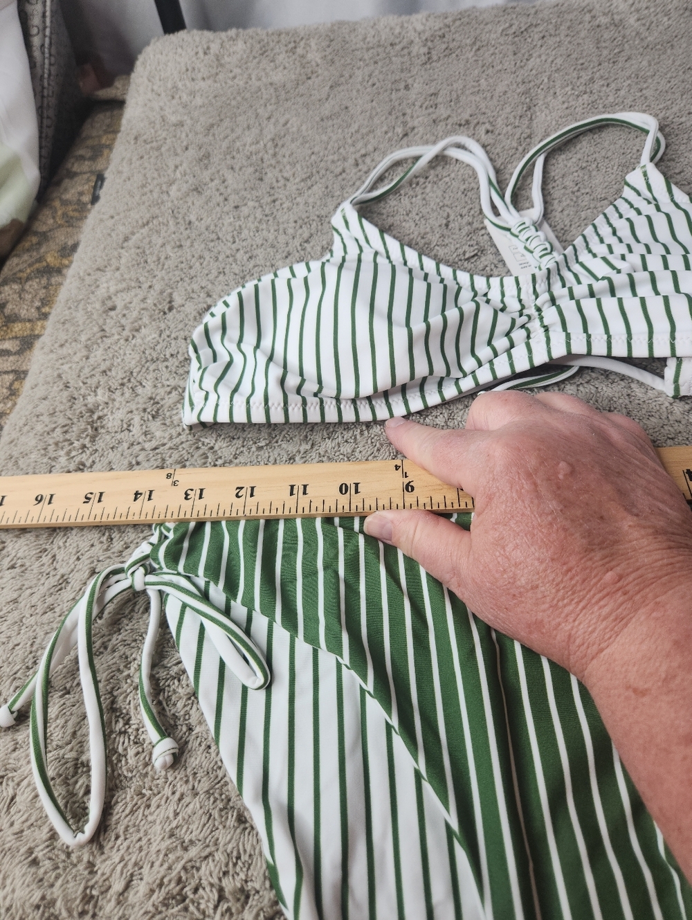 Women's Bikini Swim Suit With Reversible Bottom - Cupshe - Green & White - L - Picture 16 of 16